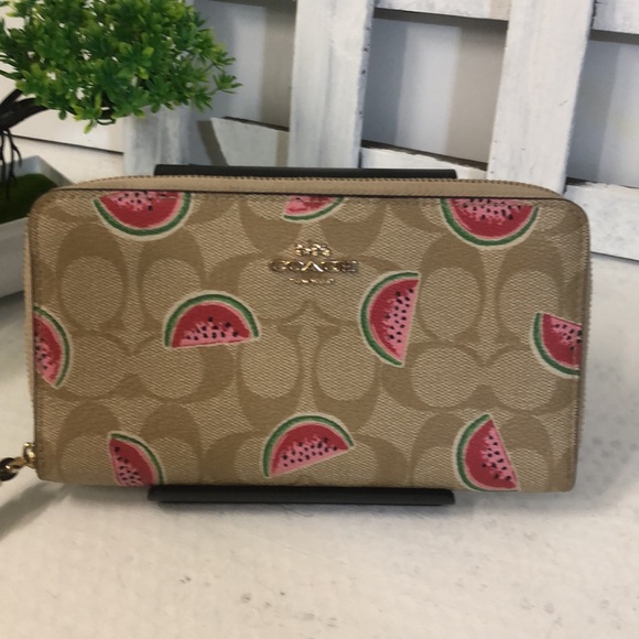 Coach #3140 Wristlet Wallet Watermelon Print - Picture 4 of 11